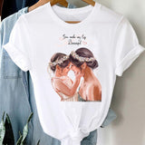 T-shirts Women Striped Boys Cute Mom Crown Mother Mama Ladies Fashion Clothes Graphic Tshirt Top Lady Print Female Tee T-Shirt