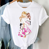 T-shirts Women Striped Boys Cute Mom Crown Mother Mama Ladies Fashion Clothes Graphic Tshirt Top Lady Print Female Tee T-Shirt