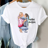 T-shirts Women Striped Boys Cute Mom Crown Mother Mama Ladies Fashion Clothes Graphic Tshirt Top Lady Print Female Tee T-Shirt
