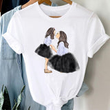 T-shirts Women Striped Boys Cute Mom Crown Mother Mama Ladies Fashion Clothes Graphic Tshirt Top Lady Print Female Tee T-Shirt
