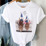 T-shirts Women Striped Boys Cute Mom Crown Mother Mama Ladies Fashion Clothes Graphic Tshirt Top Lady Print Female Tee T-Shirt