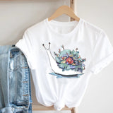 Women Casual Cartoon Cute Printing Funny Spring Summer 90s Ladies Fashion Clothes Print Tee Top Tshirt Female Graphic T-shirt