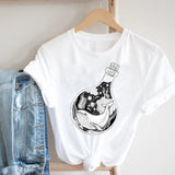 Women Casual Cartoon Cute Printing Funny Spring Summer 90s Ladies Fashion Clothes Print Tee Top Tshirt Female Graphic T-shirt