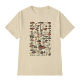Vintage Fashion Mushroom Print Oversized T Shirt - modify products 511