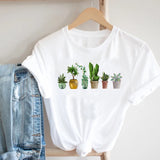 Women Printing Floral Flower 90s Cartoon Ladies Streetwear Style Fashion Clothes Print Tee Top Tshirt Female Graphic T-shirt