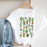 Women Printing Floral Flower 90s Cartoon Ladies Streetwear Style Fashion Clothes Print Tee Top Tshirt Female Graphic T-shirt