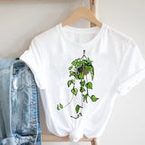 Women Printing Floral Flower 90s Cartoon Ladies Streetwear Style Fashion Clothes Print Tee Top Tshirt Female Graphic T-shirt