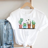 Women Printing Floral Flower 90s Cartoon Ladies Streetwear Style Fashion Clothes Print Tee Top Tshirt Female Graphic T-shirt
