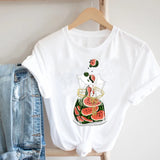 Women Printing Floral Flower 90s Cartoon Ladies Streetwear Style Fashion Clothes Print Tee Top Tshirt Female Graphic T-shirt
