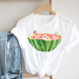 Women Printing Floral Flower 90s Cartoon Ladies Streetwear Style Fashion Clothes Print Tee Top Tshirt Female Graphic T-shirt