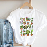 Women Printing Floral Flower 90s Cartoon Ladies Streetwear Style Fashion Clothes Print Tee Top Tshirt Female Graphic T-shirt
