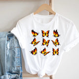 Women Printing Floral Flower 90s Cartoon Ladies Streetwear Style Fashion Clothes Print Tee Top Tshirt Female Graphic T-shirt