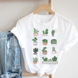 Women Printing Floral Flower 90s Cartoon Ladies Streetwear Style Fashion Clothes Print Tee Top Tshirt Female Graphic T-shirt