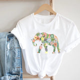 Women Printing Floral Flower 90s Cartoon Ladies Streetwear Style Fashion Clothes Print Tee Top Tshirt Female Graphic T-shirt