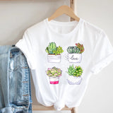 Women Printing Floral Flower 90s Cartoon Ladies Streetwear Style Fashion Clothes Print Tee Top Tshirt Female Graphic T-shirt