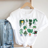 Women Printing Floral Flower 90s Cartoon Ladies Streetwear Style Fashion Clothes Print Tee Top Tshirt Female Graphic T-shirt