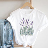 Women Printing Floral Flower 90s Cartoon Ladies Streetwear Style Fashion Clothes Print Tee Top Tshirt Female Graphic T-shirt