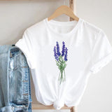 Women Printing Floral Flower 90s Cartoon Ladies Streetwear Style Fashion Clothes Print Tee Top Tshirt Female Graphic T-shirt